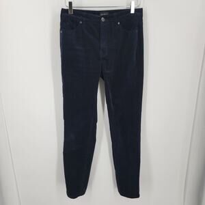 Talbots Corduroy Pants Womens 4P 4 Petite Blue Straight Leg Pockets